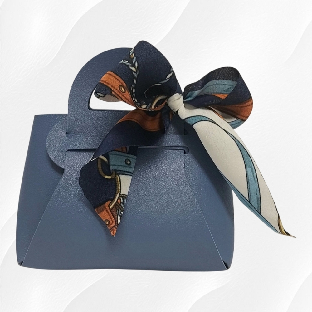 Gift Bag Faux Leather Mini Purse Blue